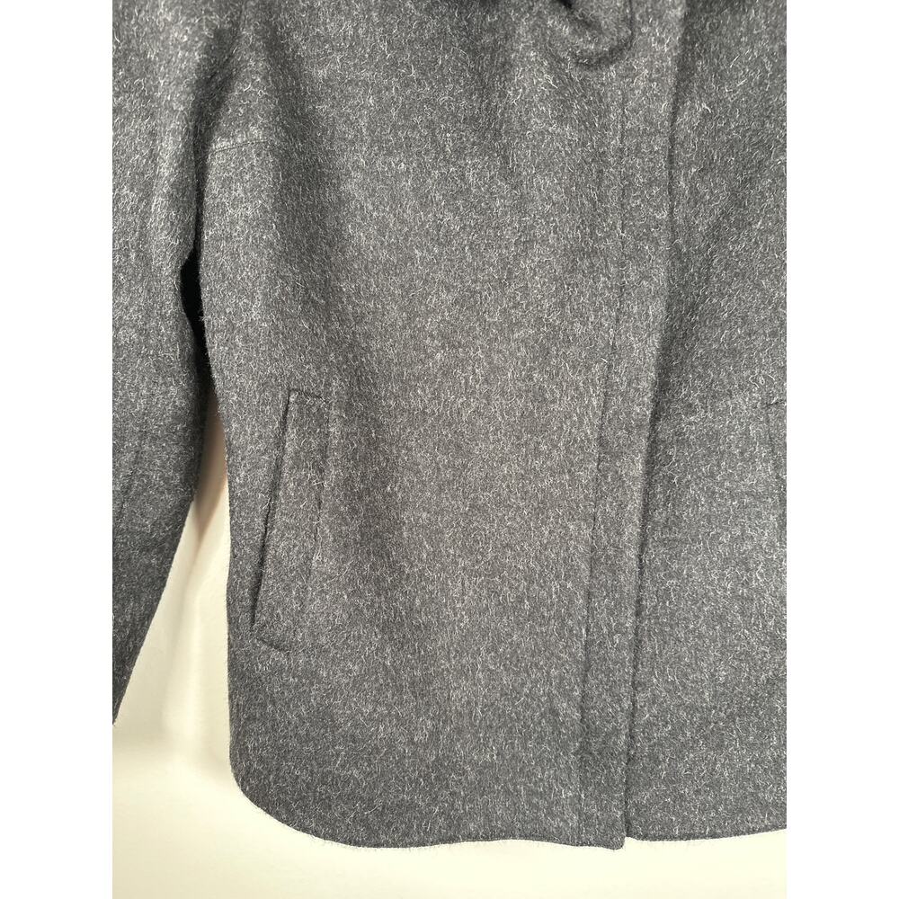 Kuna Asymmetric Zip Coat Baby Alpalca Wool Size Small Gray Pockets Warm - Picture 2 of 12